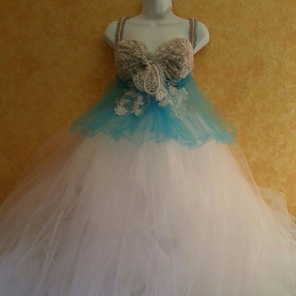 Boho Babydoll Lace Tulle Empire Wedding Gown